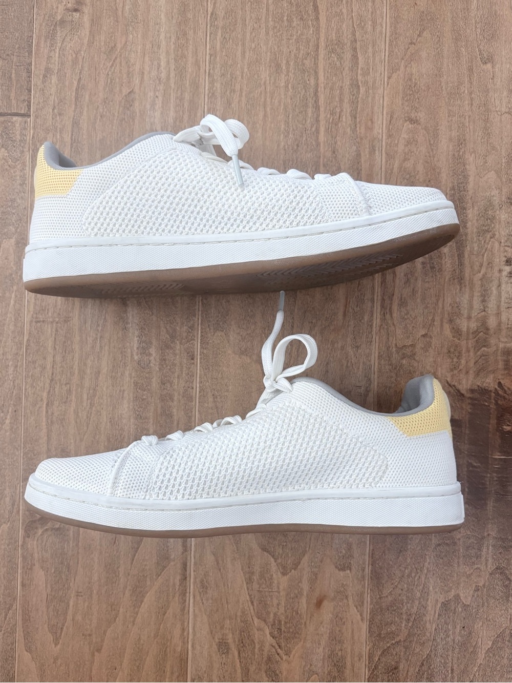 SUAVS Women's Breathable Knit Lace-Up Low Top Sneakers White/Yellow Sz 9 - Picture 2 of 9